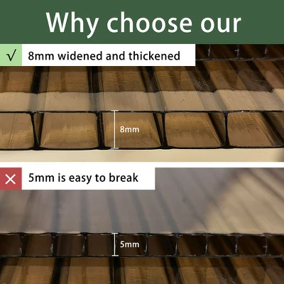 Aoodor Wall Mount Gazebo Outdoor Pergola Polycarbonate Gazebo Panels Canopy 4 Aoodor Wall Mount Gazebo Outdoor Pergola Polycarbonate Gazebo Panels Canopy - Image 2