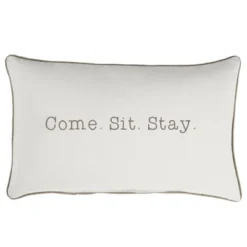 Indoor/Outdoor Come. Sit. Stay. Embroidered Lumbar Throw Pillow - Sorra Home -Sunnydaze Decor Store GUEST 16d8c6db 3dd6 4ca7 a9b1 f2f04839dc90