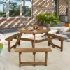 Costway 6-person Round Wooden Picnic Table Outdoor Table W/ Umbrella Hole & Benches -Sunnydaze Decor Store GUEST 1712f592 2ba0 4902 9813 778c92f47f9b