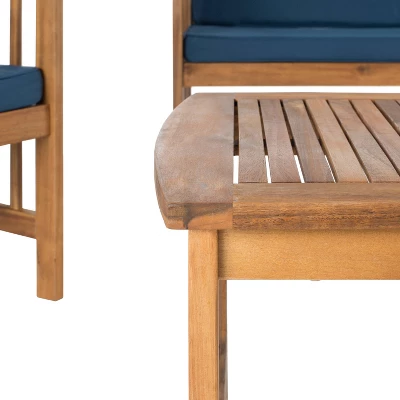 Fontana 4pc Outdoor Set - Natural Look/Navy - Safavieh 5 Fontana 4pc Outdoor Set - Natural Look/Navy - Safavieh - Image 3