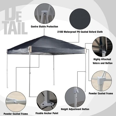Aoodor 9.8'x9.8' Pop Up Canopy Tent With Roller Bag, Portable Instant Shade Canopy 5 Aoodor 9.8'x9.8' Pop Up Canopy Tent With Roller Bag, Portable Instant Shade Canopy - Image 3