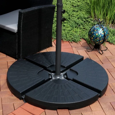 Sunnydaze Decor Sunnydaze Outdoor Heavy-Duty Fillable Cantilever Offset Patio Umbrella Base Weight Plates - Black - 4pc 3 Sunnydaze Decor Sunnydaze Outdoor Heavy-Duty Fillable Cantilever Offset Patio Umbrella Base Weight Plates - Black - 4pc