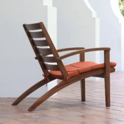 Westlake 3pc Wood Patio Chat Set With Cushion - Red Brick - Cambridge Casual -Sunnydaze Decor Store GUEST 19483da8 19e7 4357 b385 e17c7429e14b