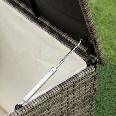 4pc Wicker Patio Seating Set With Cushions - Gray/Beige - GODEER 16 4pc Wicker Patio Seating Set With Cushions - Gray/Beige - GODEER - Image 14