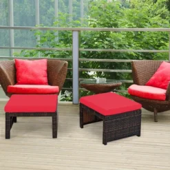 Costway 2PCS Patio Rattan Ottoman Cushioned Seat Foot Rest Furniture TurquoiseRedWhite 18 Costway 2PCS Patio Rattan Ottoman Cushioned Seat Foot Rest Furniture TurquoiseRedWhite -Sunnydaze Decor Store GUEST 19c0ab60 9e9f 422f b266 f59a18a6093e