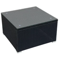 9pc Wicker Patio Set With Cushions - Black/Beige - GODEER -Sunnydaze Decor Store GUEST 19e2fc4f 3caa 482d 92f9 306d86a74b0f