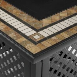 Bradenton 6pc Outdoor Wicker Sofa And Arm Chair Seating Set With Dante Fire Table And 2 Ottomans - Navy/Gray - Crosley -Sunnydaze Decor Store GUEST 1a5072aa d0e5 48a1 afdd 00100d69ca84