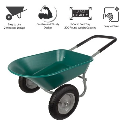 Nature Spring 2-Wheeled Garden Wheelbarrow For Residential DIY Landscaping, Lawn Care, And Remodeling 6 Nature Spring 2-Wheeled Garden Wheelbarrow For Residential DIY Landscaping, Lawn Care, And Remodeling - Image 4