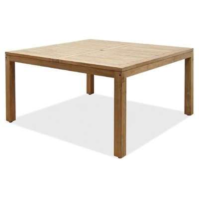 Georgia 9pc Teak Wood Square Patio Dining Set - International Home Miami 3 Georgia 9pc Teak Wood Square Patio Dining Set - International Home Miami