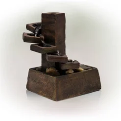 11" Resin Tiered Stone Eternity Tabletop Fountain Brown - Alpine Corporation -Sunnydaze Decor Store GUEST 1b5ca965 4a3a 489b 8604 4f3e1e26a9c3