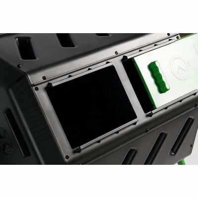 FCMP Outdoor HOTFROG 37 Gallon Plastic Dual Chamber Tumbling Composter Outdoor Elevated Rotating Garden Compost Bin, Green/Black (2 Pack) 5 FCMP Outdoor HOTFROG 37 Gallon Plastic Dual Chamber Tumbling Composter Outdoor Elevated Rotating Garden Compost Bin, Green/Black (2 Pack) - Image 3