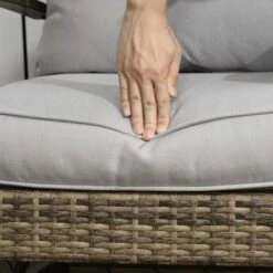 Outsunny 3-Piece Patio Bistro Set, PE Rattan Wicker Outdoor Furniture With Soft Cushions, 2 Rocking Chairs, Slatted Coffee Table, Gray -Sunnydaze Decor Store GUEST 1d45a9e0 d5b8 4ca0 b10b 8ce0ada8d20d