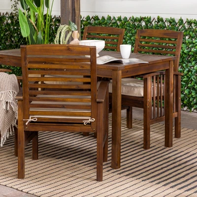 Ravenscroft 5pc Acacia Wood Patio Dining Set - Saracina Home 7 Ravenscroft 5pc Acacia Wood Patio Dining Set - Saracina Home - Image 5