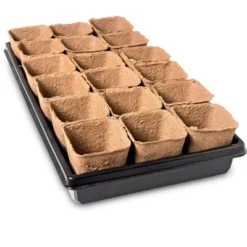 3-1/2” Square Biodegradable Pots & Tray Set