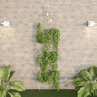 Garden Trellis- For Climbing Plants- 63 Decorative Lattice Metal Panel- For Vines, Roses, Vegetable Plants & Flowers By Pure Garden (Antique White) 3 Garden Trellis- For Climbing Plants- 63 Decorative Lattice Metal Panel- For Vines, Roses, Vegetable Plants & Flowers By Pure Garden (Antique White)