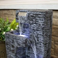 Sunnydaze Decor Sunnydaze 32"H Electric Polyresin Cascading Tower Tiered Outdoor Water Fountain With LED Lights -Sunnydaze Decor Store GUEST 1e48efa3 4675 4c96 b8a2 9b510068a1e4