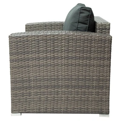 7pc Wicker Patio Seating Set With Cushions & Storage Box - Gray - GODEER 15 7pc Wicker Patio Seating Set With Cushions & Storage Box - Gray - GODEER - Image 13