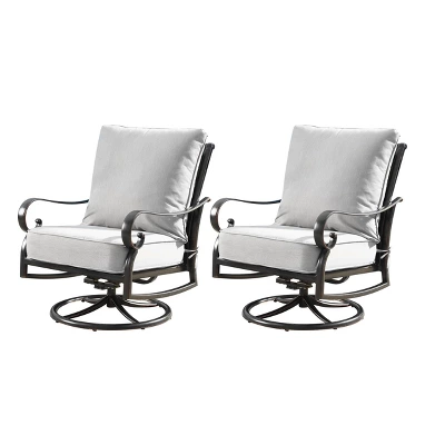 5pc Set With 42" Square Outdoor Aluminum Fire Table & 4 Swivel Rocking Chairs & A Wind Blocker - Oakland Living 11 5pc Set With 42" Square Outdoor Aluminum Fire Table & 4 Swivel Rocking Chairs & A Wind Blocker - Oakland Living - Image 9