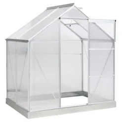 Outsunny Polycarbonate Greenhouse With Aluminum Frame, Walk-in Garden Greenhouse Kit With Adjustable Roof Vent, Rain Gutter And Sliding Door For Winter, Silver 15 Outsunny Polycarbonate Greenhouse With Aluminum Frame, Walk-in Garden Greenhouse Kit With Adjustable Roof Vent, Rain Gutter And Sliding Door For Winter, Silver -Sunnydaze Decor Store GUEST 1f59556d 2451 4bca 9edc 472a9f08f318