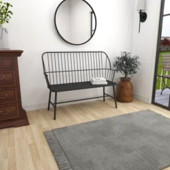 Traditional Outdoor Patio Bench - Black - Olivia & May -Sunnydaze Decor Store GUEST 1fb7a6fe 211c 41b8 b743 107b62051d90