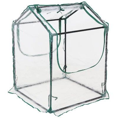 Sunnydaze Decor Sunnydaze Mini Greenhouse With 2 Zippered Side Doors - Clear 11 Sunnydaze Decor Sunnydaze Mini Greenhouse With 2 Zippered Side Doors - Clear - Image 9