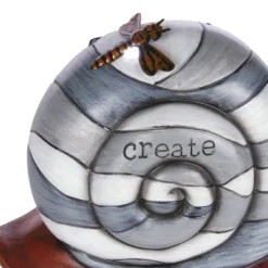 7" "Create" Snail Statue With Solar-Powered LED Light Heathered Gray/White/Copper - Alpine Corporation -Sunnydaze Decor Store GUEST 2034a816 f6d1 4ae1 85ed b6b240185765