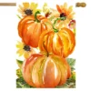 Watercolor Pumpkins Autumn House Flag Sunflowers Fall 28" X 40" Briarwood Lane -Sunnydaze Decor Store GUEST 2081e551 d9e0 4048 afca 2893013095a7