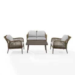Haven 4pc Outdoor Wicker Conversation Set - Light Gray - Crosley 20 Haven 4pc Outdoor Wicker Conversation Set - Light Gray - Crosley -Sunnydaze Decor Store GUEST 20c29a90 c35e 455f a2b9 33c9c49e81e4
