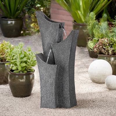 John Timberland Exton Modern Zen Cascading Arched Outdoor Floor Water Fountain 30 3/4" For Yard Garden Patio Home Deck Porch House Exterior Balcony 3 John Timberland Exton Modern Zen Cascading Arched Outdoor Floor Water Fountain 30 3/4" For Yard Garden Patio Home Deck Porch House Exterior Balcony