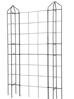 Gardener's Supply Company Zenith Trellis And Tower Combo | Sturdy Powder-Coated Steel Plant Support For Heavy Fruiting Plants - 74" Tall Installed -