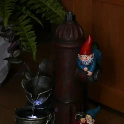 Sunnydaze Decor Sunnydaze 16"H Electric Polyresin Gnomes Climbing Fire Hydrant Outdoor Water Fountain With LED Light -Sunnydaze Decor Store GUEST 2123c839 1e0f 4ef6 9029 eacbcece728b