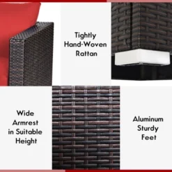 Costway 2PCS Patio Rattan Corner Sofa Sectional Furniture Set Black Cushion BlackRed -Sunnydaze Decor Store GUEST 2239f2c1 dff2 417a 9ccc f9777271c76e