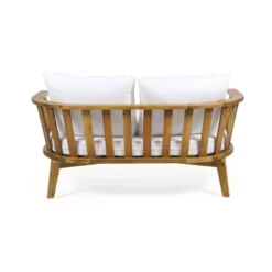 Solano Outdoor Wooden Loveseat With Cushions - White/Teak - Christopher Knight Home 14 Solano Outdoor Wooden Loveseat With Cushions - White/Teak - Christopher Knight Home -Sunnydaze Decor Store GUEST 22bb9543 e13e 42ee 89a3 90f137f0f8a6