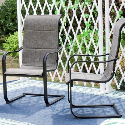 Patio Set With Steel Table With 1.57" Umbrella Hole & Padded Sling Arm Chairs - Captiva Designs 10 Patio Set With Steel Table With 1.57" Umbrella Hole & Padded Sling Arm Chairs - Captiva Designs - Image 8