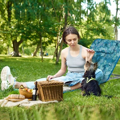 Tangkula 3PCS Folding Beach Mat Set Adjustable Beach Lounge Chair & Side Table Set 3 Tangkula 3PCS Folding Beach Mat Set Adjustable Beach Lounge Chair & Side Table Set