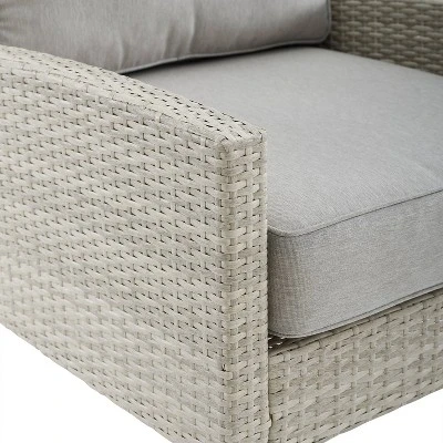 Capella Outdoor Wicker 3 Pc Sofa And Two Chair Set - Gray/Acorn - Crosley 14 Capella Outdoor Wicker 3 Pc Sofa And Two Chair Set - Gray/Acorn - Crosley - Image 12