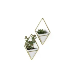 Set Of 2 Trigg Wall Display Planters White/Brass - Umbra -Sunnydaze Decor Store GUEST 25ceaf7a 938b 4a33 bbcf f00091a4dfa1