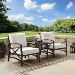 3pc Kaplan Outdoor Seating Set With 2 Chairs & Side Table - Oatmeal - Crosley 10 3pc Kaplan Outdoor Seating Set With 2 Chairs & Side Table - Oatmeal - Crosley -Sunnydaze Decor Store GUEST 261b0c4f c461 4728 bad3 1a91945eb1bd