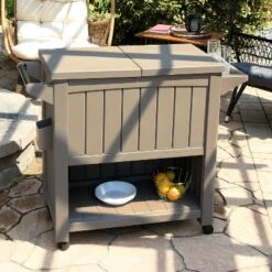 Sunnydaze Decor Sunnydaze Rolling Patio Serving Cart With Prep Table, Cooler And Storage -Sunnydaze Decor Store GUEST 26f0a31a 5d3b 42c8 b823 bb41cd3fb5c3