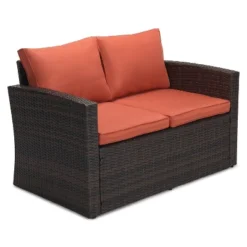 6pc Wicker Outdoor Conversation Set - Orange - EDYO LIVING 21 6pc Wicker Outdoor Conversation Set - Orange - EDYO LIVING -Sunnydaze Decor Store GUEST 2733e168 39d0 4bfc adf6 368701ddf35c