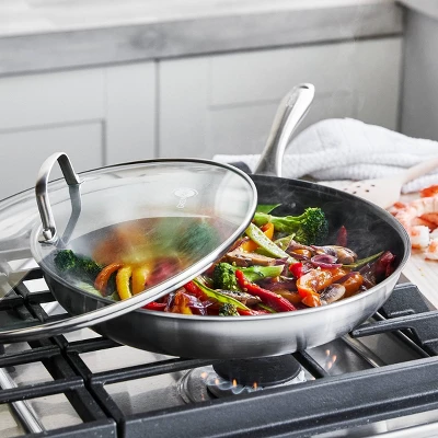 GreenPan Greenwich 12" Stainless Steel Frypan With Lid 4 GreenPan Greenwich 12" Stainless Steel Frypan With Lid - Image 2