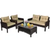 Costway 4PCS Patio Rattan Furniture Set Loveseat Sofa Coffee Table Sofa W/Cushion Garden 1 Costway 4PCS Patio Rattan Furniture Set Loveseat Sofa Coffee Table Sofa W/Cushion Garden -Sunnydaze Decor Store GUEST 27afbddc 449c 4326 83cb 2e52b3a3f6fd