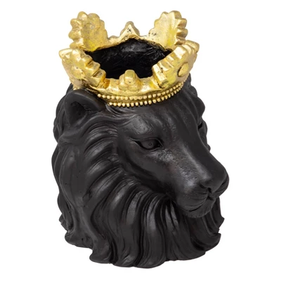 Sagebrook Home Lion With Crown Novelty Planters 3 Sagebrook Home Lion With Crown Novelty Planters