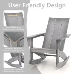 Costway Patio Adirondack Rocking Chair All Weather HDPE Porch Rocker 330lbs Grey Outdoor 18 Costway Patio Adirondack Rocking Chair All Weather HDPE Porch Rocker 330lbs Grey Outdoor -Sunnydaze Decor Store GUEST 286db60a 7f33 4cdd 83ca 215a5db17bb3