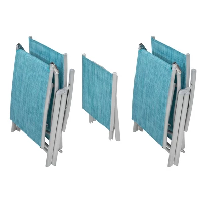 3pc Outdoor Aluminum Folding Adjustable Chaise Lounge Chair And Table Set Blue - Crestlive Products 4 3pc Outdoor Aluminum Folding Adjustable Chaise Lounge Chair And Table Set Blue - Crestlive Products - Image 2