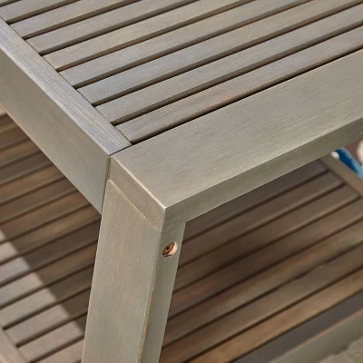 2pc Grenada Acacia Wood Patio Chat Set Gray - Christopher Knight Home 6 2pc Grenada Acacia Wood Patio Chat Set Gray - Christopher Knight Home - Image 4