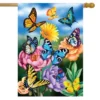 Butterflies In The Garden Spring House Flag Floral 28" X 40" Briarwood Lane -Sunnydaze Decor Store GUEST 2a347e6d 3d6d 4ff7 8fe0 aa2975632e48