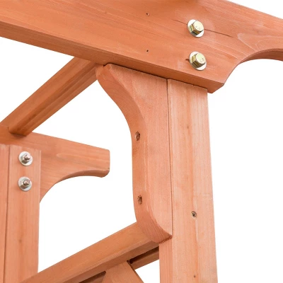 Costway Arbor Over 7FT High Wooden Garden Arch Trellis Pergola Outdoor Patio Plant 7 Costway Arbor Over 7FT High Wooden Garden Arch Trellis Pergola Outdoor Patio Plant - Image 5