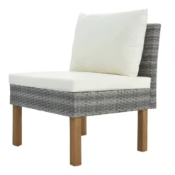 6pc Wicker Round Outdoor Sectional Set With Cushions - Black/Beige - GODEER -Sunnydaze Decor Store GUEST 2b878af3 8058 4e17 99a8 94cd4f80f704