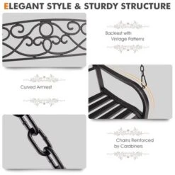 Tangkula Patio Hanging Porch Swing Outdoor 2-Person Metal Swing Bench Chair W/ Chains 18 Tangkula Patio Hanging Porch Swing Outdoor 2-Person Metal Swing Bench Chair W/ Chains -Sunnydaze Decor Store GUEST 2c05fb84 3685 4d53 9ccd c7f32f1d4171